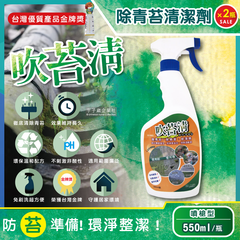 (2瓶超值組)吹苔清-除青苔清潔劑(噴槍型550ml/瓶)
